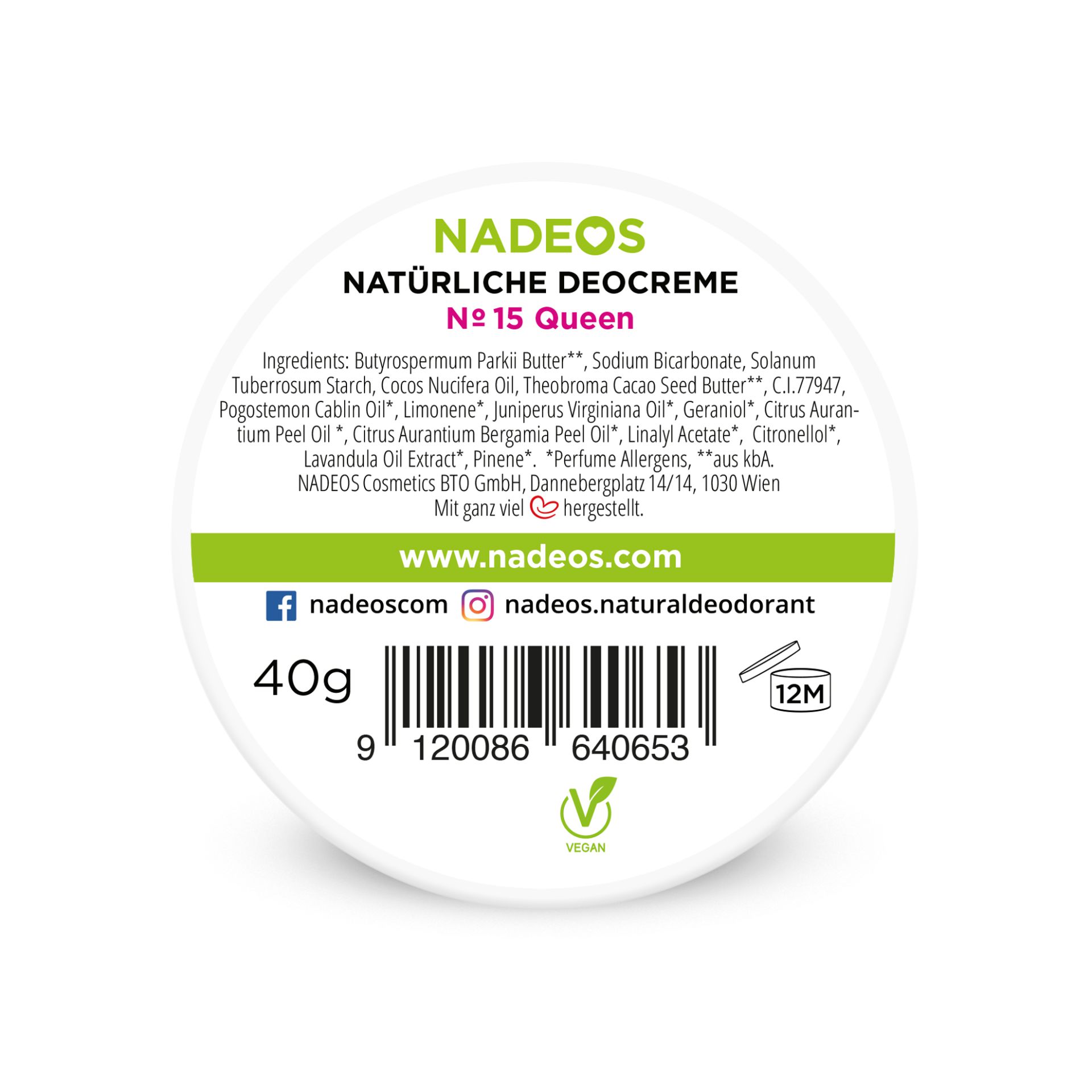 Natürliche Deocreme Nr. 15 Queen Natürliche Deocreme Nr. 15 Queen