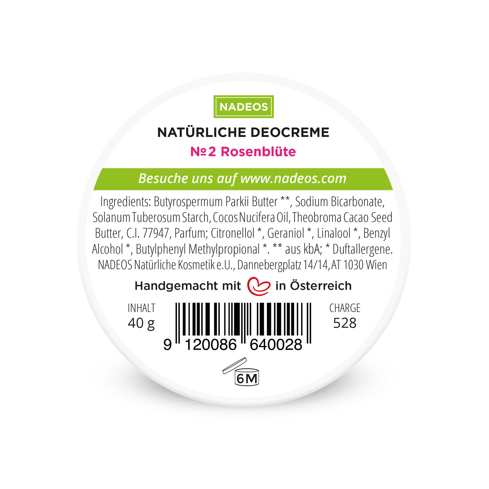 Natürliche Deocreme Rosenblüte