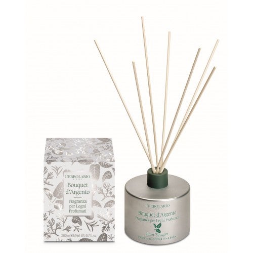 lerbolario-bouquet-d-argento-raumduft-mit-holzstaebchen-200ml-2 BOUQUET D'ARGENTO Parfum d'intérieur avec bâtonnets en bois