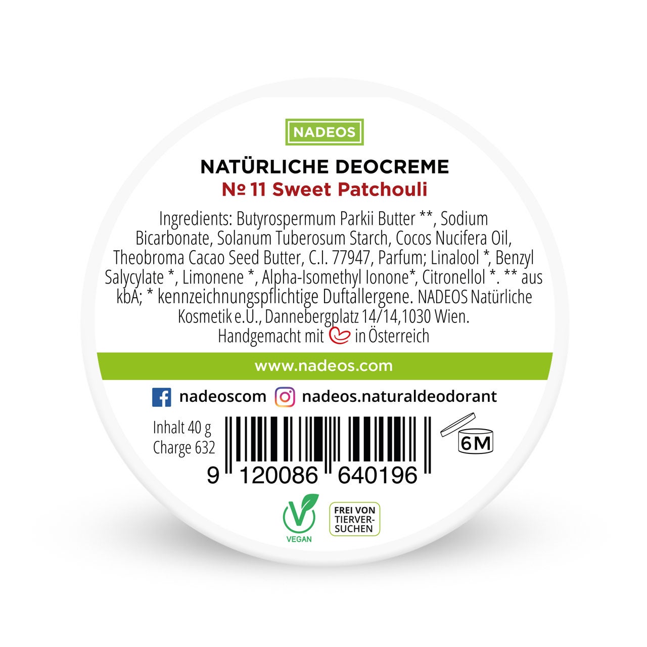 Natürliche Deocreme Sweet Patchouli