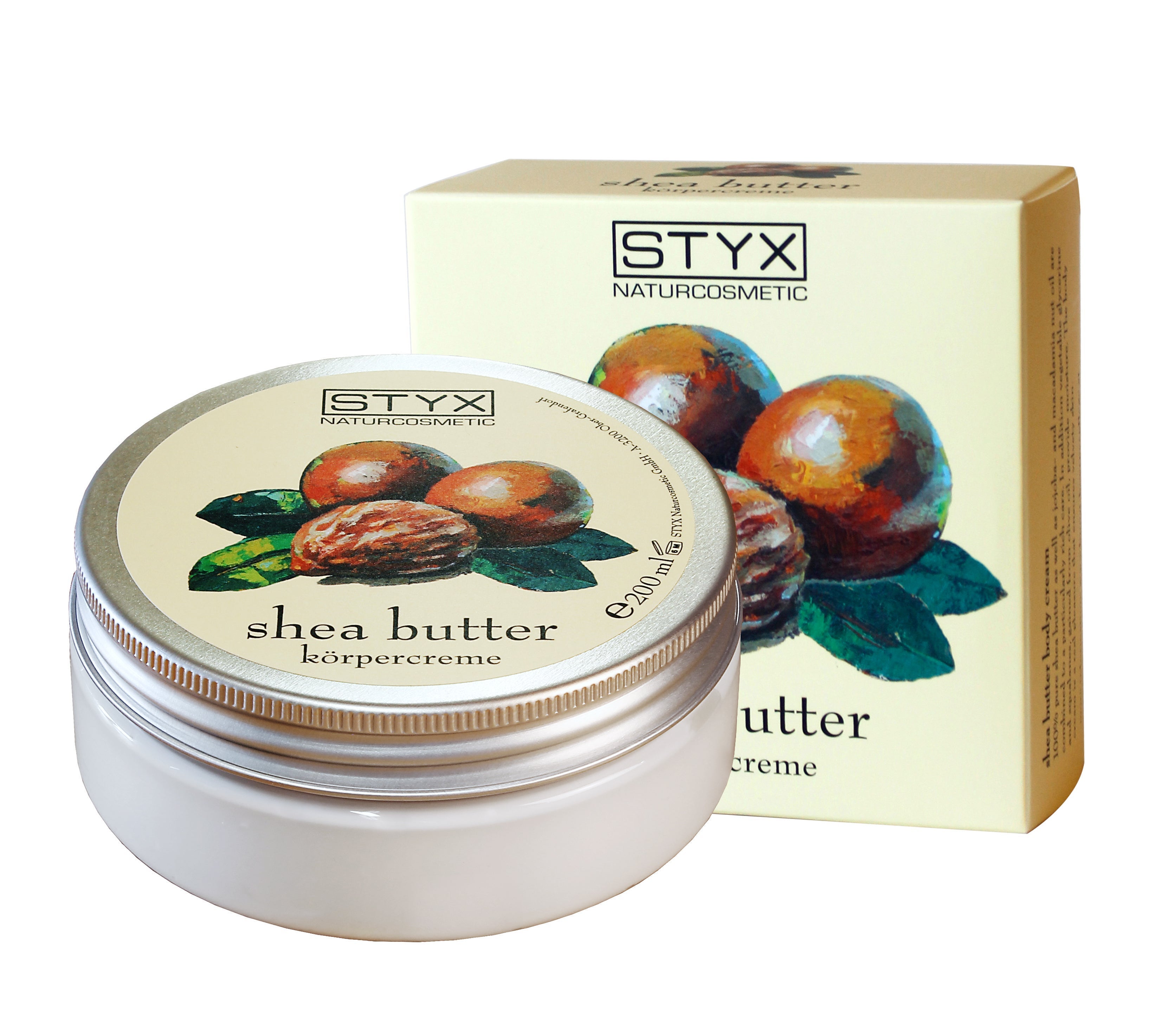 styx-shea-butter-koerpercreme-200ml-ecocert-mit-schachtel Lotion, Kräuterig, Kopf, Gesicht, Glas