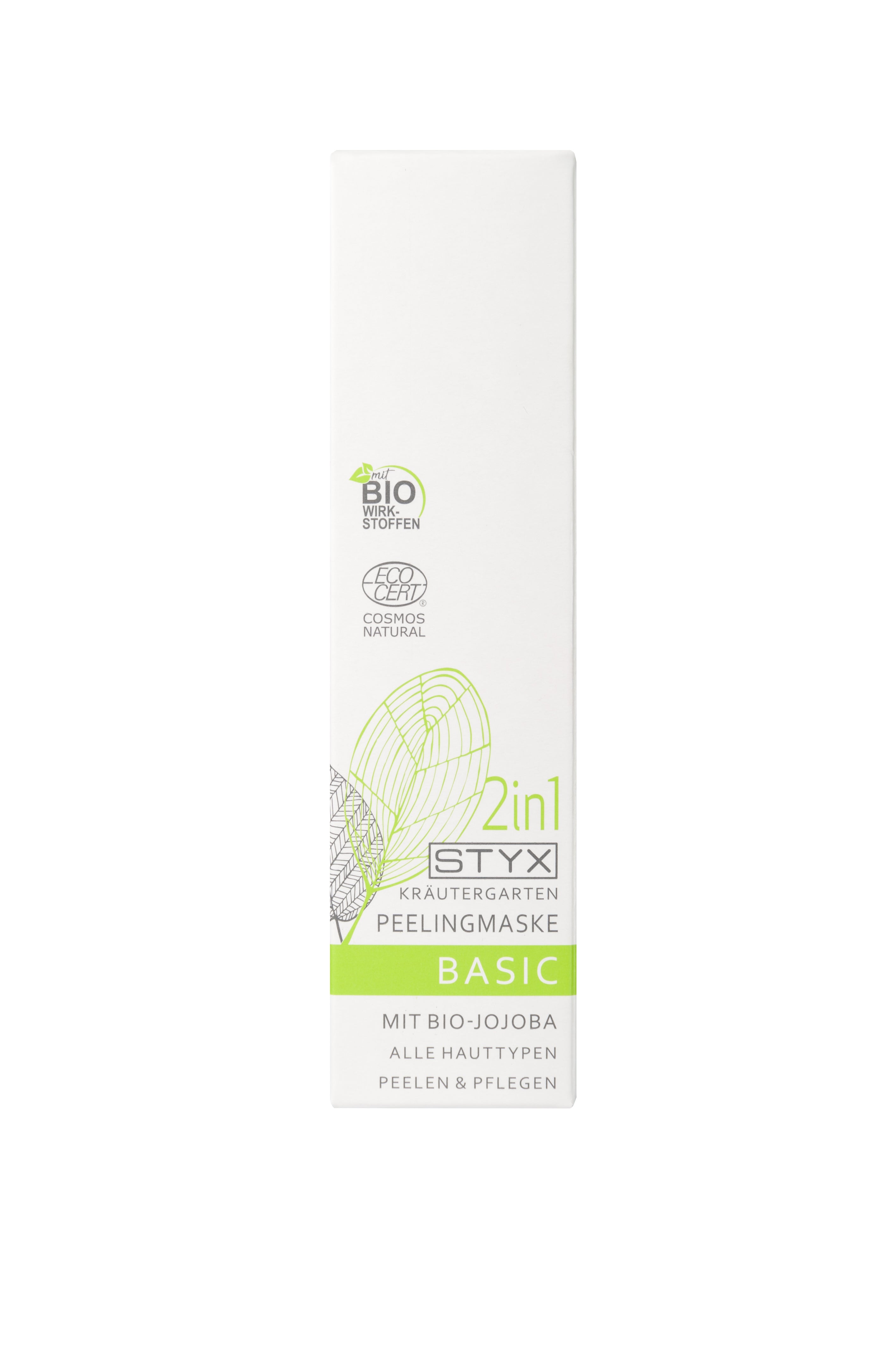 styx-kraeutergarten-peelingmaske-bio-jojoba-schachtel-70ml Masque exfoliant BASIC 2en1 avec jojoba bio