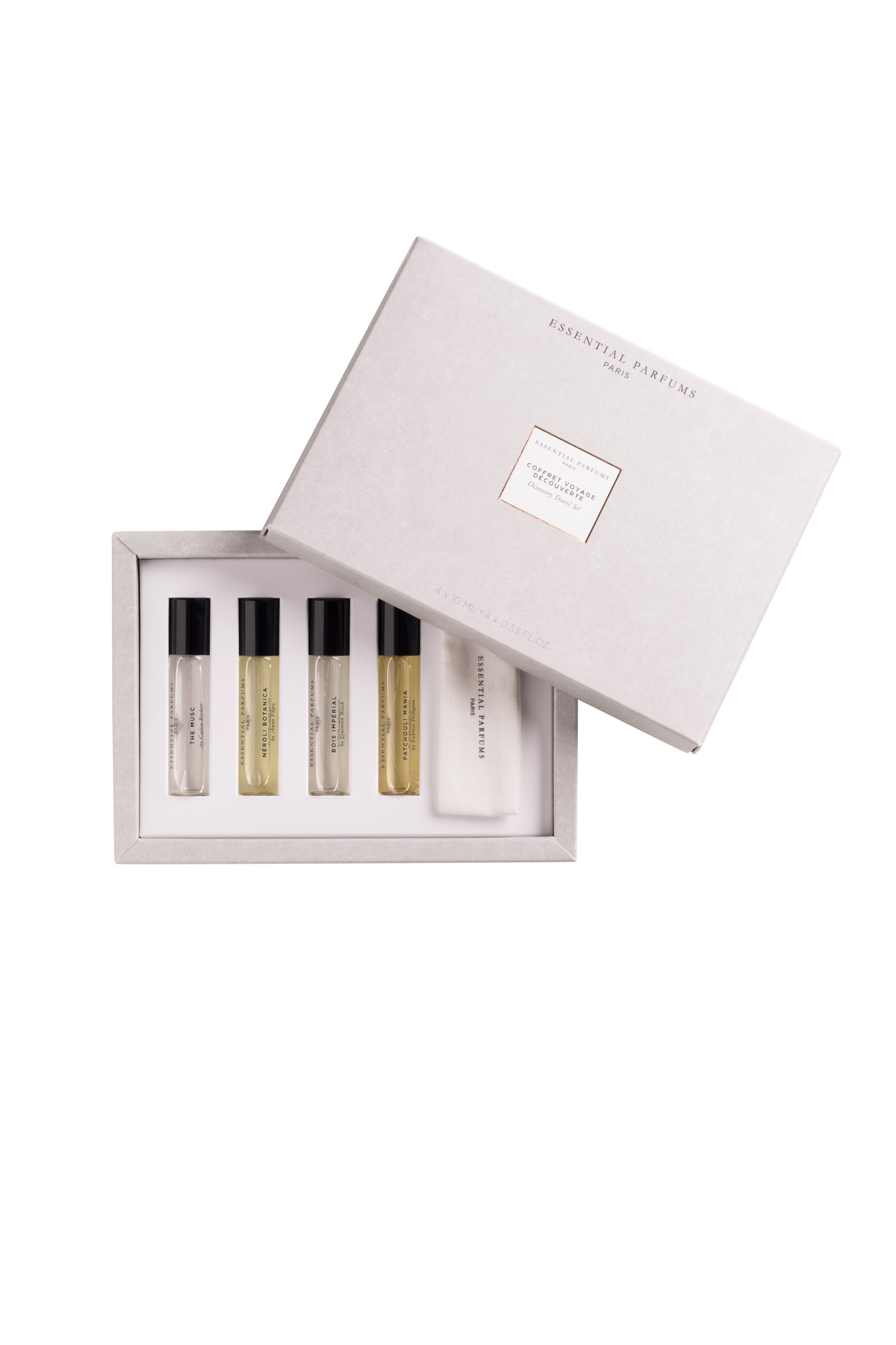 Discovery Travel Set 4x10ml Parfümprobe, Miniaturfläschchen, Düfte-Set, Vier Fläschchen, Box-Set