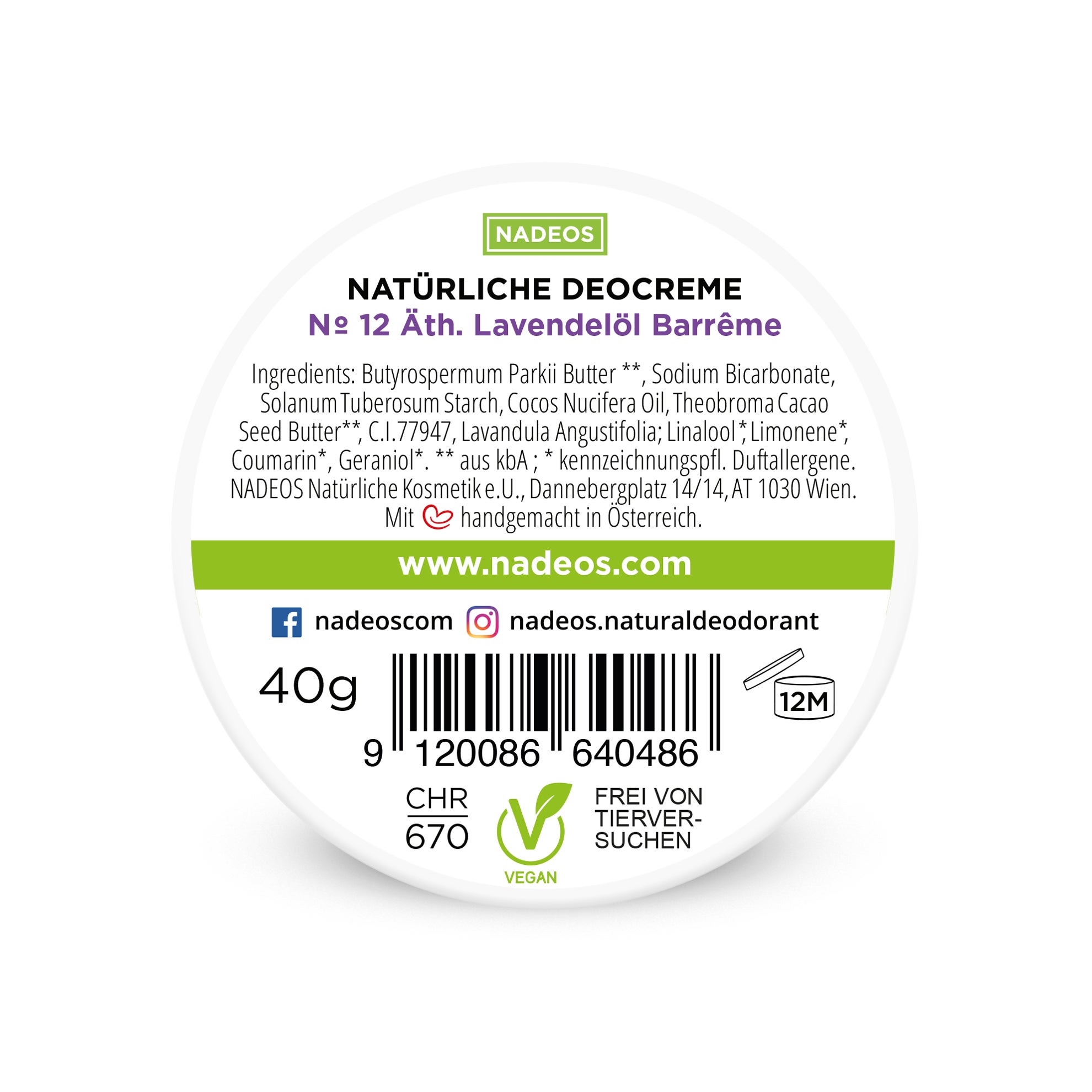 Crema deodorante naturale alla lavanda