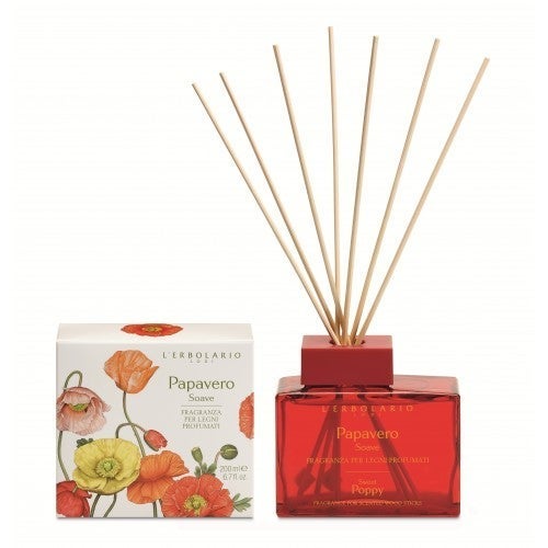 lerbolario-papavero-soave-raumduft-mit-holzstaebchen-200ml Flasche, Kiste, Weihrauch