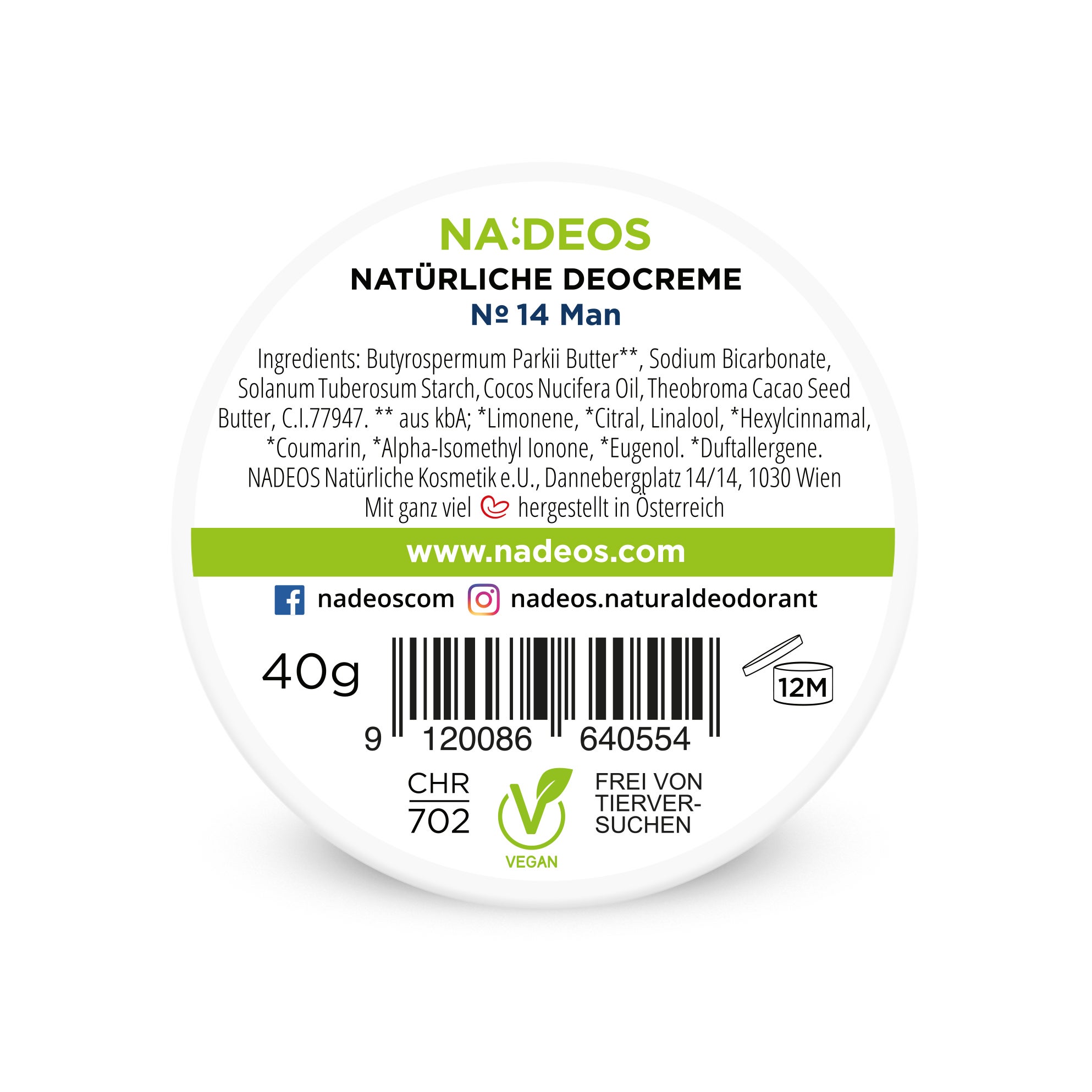 Natürliche Deocreme Man