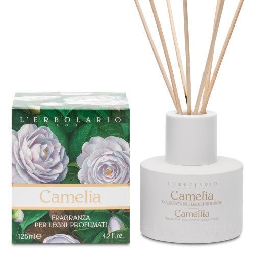 lerbolario-camelia-raumduft-mit-holzstaebchen-125ml-2 Blume, Pflanze, Rose, Flasche