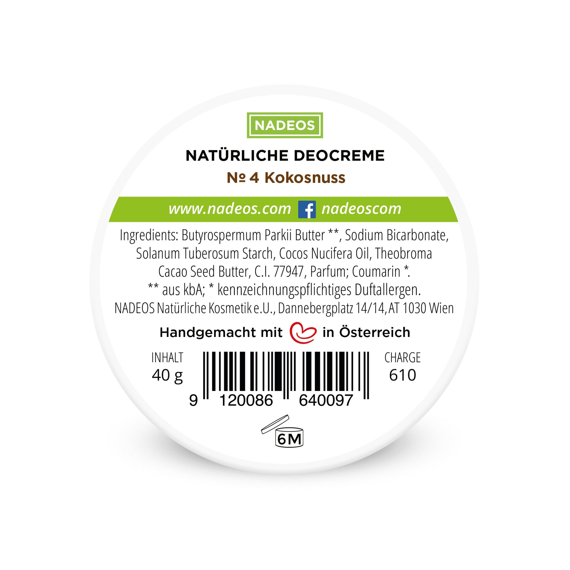 Natürliche Deocreme Kokosnuss