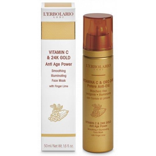 Maschera viso anti-età alla VITAMINA C e ORO 24K