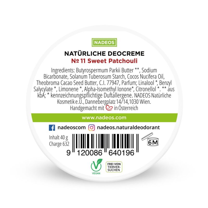 Crema deodorante naturale Patchouli dolce