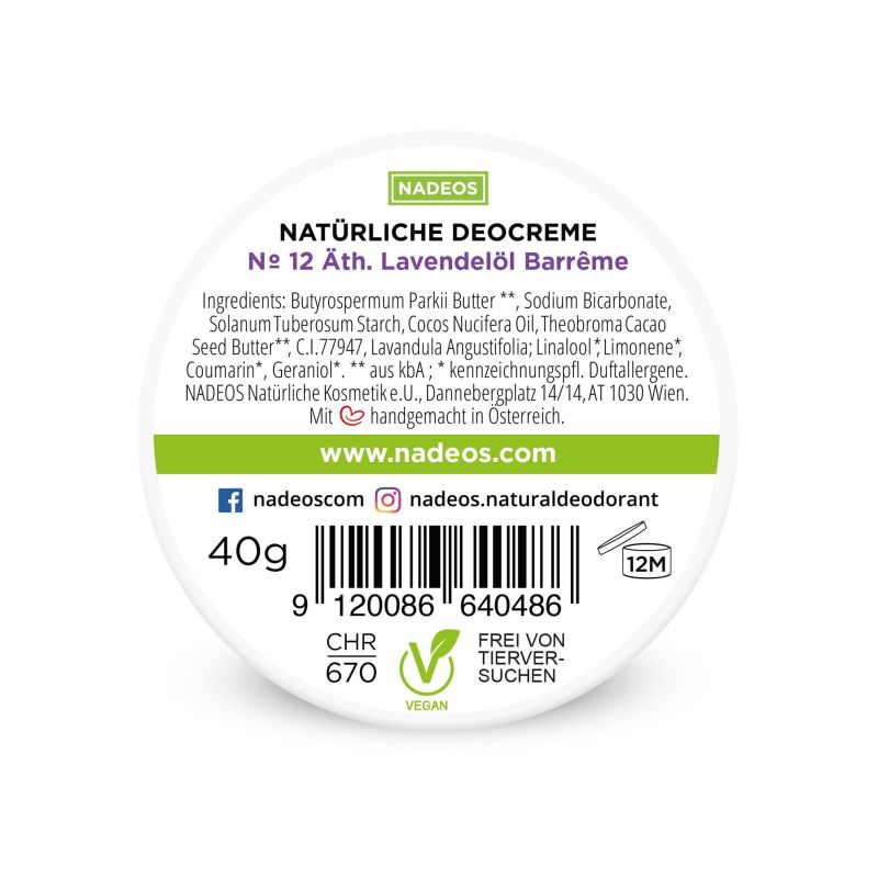 Crema deodorante naturale alla lavanda