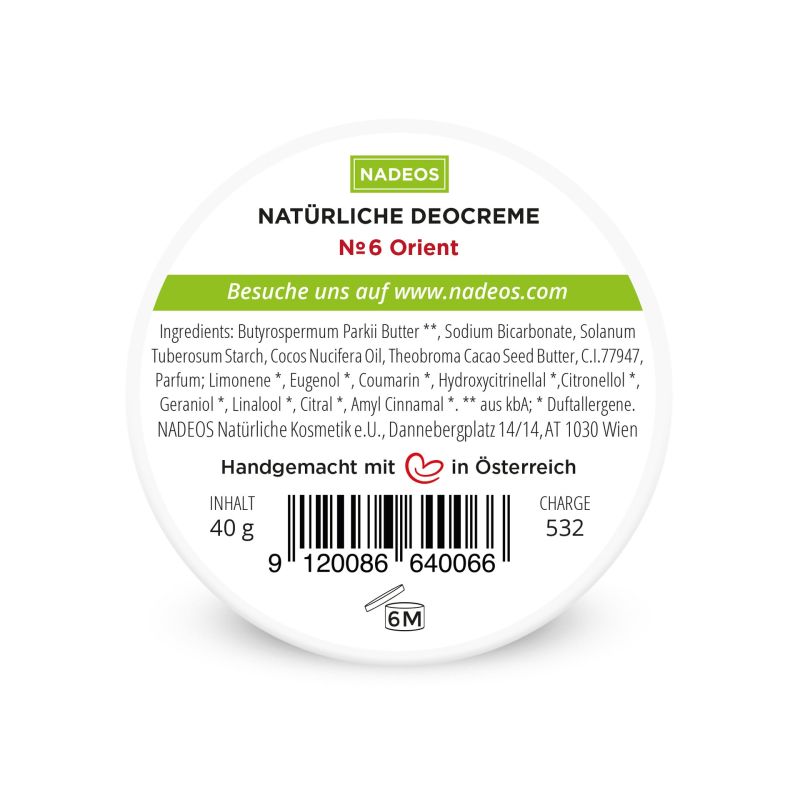 Crème déodorante naturelle Orient