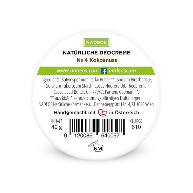 Crema deodorante naturale al cocco